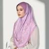 Ethnic Women Headscarf With Crystals Cotton Summer Fashion Wrap For Casual Wear