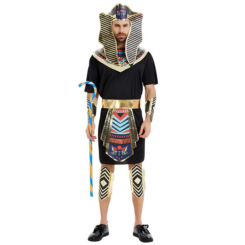 

Стильный египетский костюм фараона для мужчин, подходящий для хэллоуинских вечеринок и выступлений