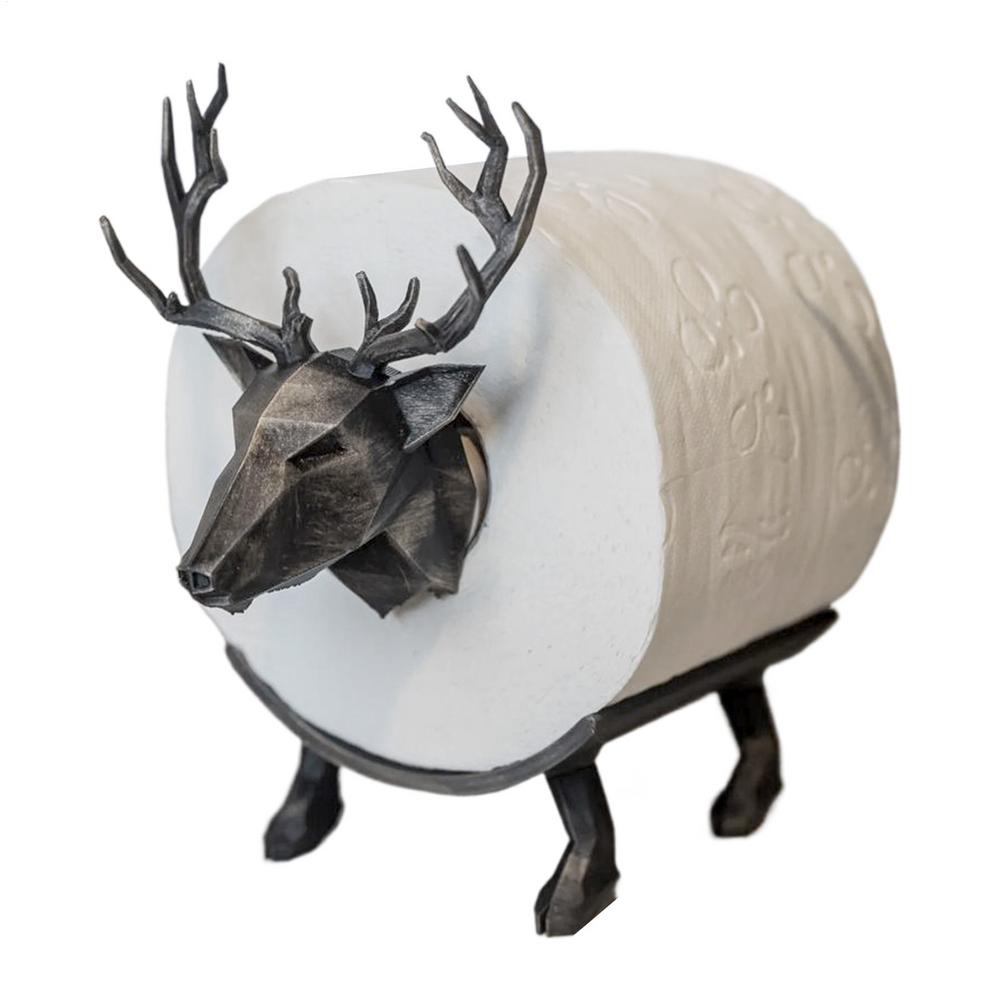 

Bathroom Toilet Paper Holder Deer Toilet Paper Holder Stand Storage Organizer for Hotel Apartment Bedroom Living Room RV School чорний
