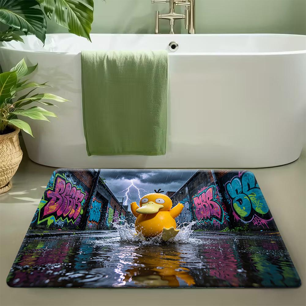 Cute Mimikyu Snorlax Pokemon Cartoon Print Soft Absorbent Non-Slip Indoor Entrance Bathroom Doormat Rug 40cm x 60cm