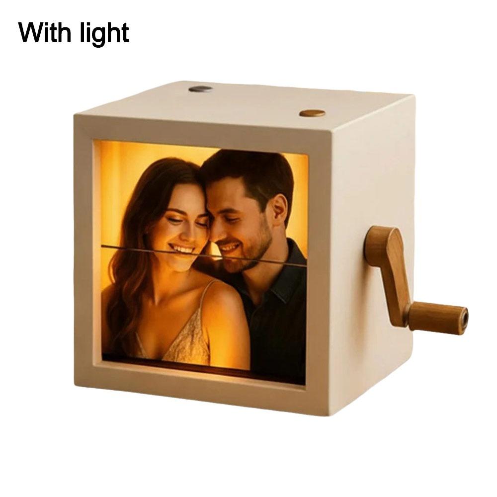 Unik med lätt vändbar fotolåda Handvevad 3D-utskriven fotoalbum Personlig fotoblädderbok Presenter