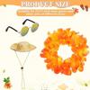 Hawaiian Porch Goose Outfits Summer Lawn Goose Costume Straw Hat And Hawaiian Lei Sunglasses Set for 23/17'' Lawn Patio Goose Statue