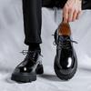 Thick-soled Derby Shoes Men's Casual Leather Shoes Heightened Square Head Big Head High-end Urban Leather Shoes 9521-R