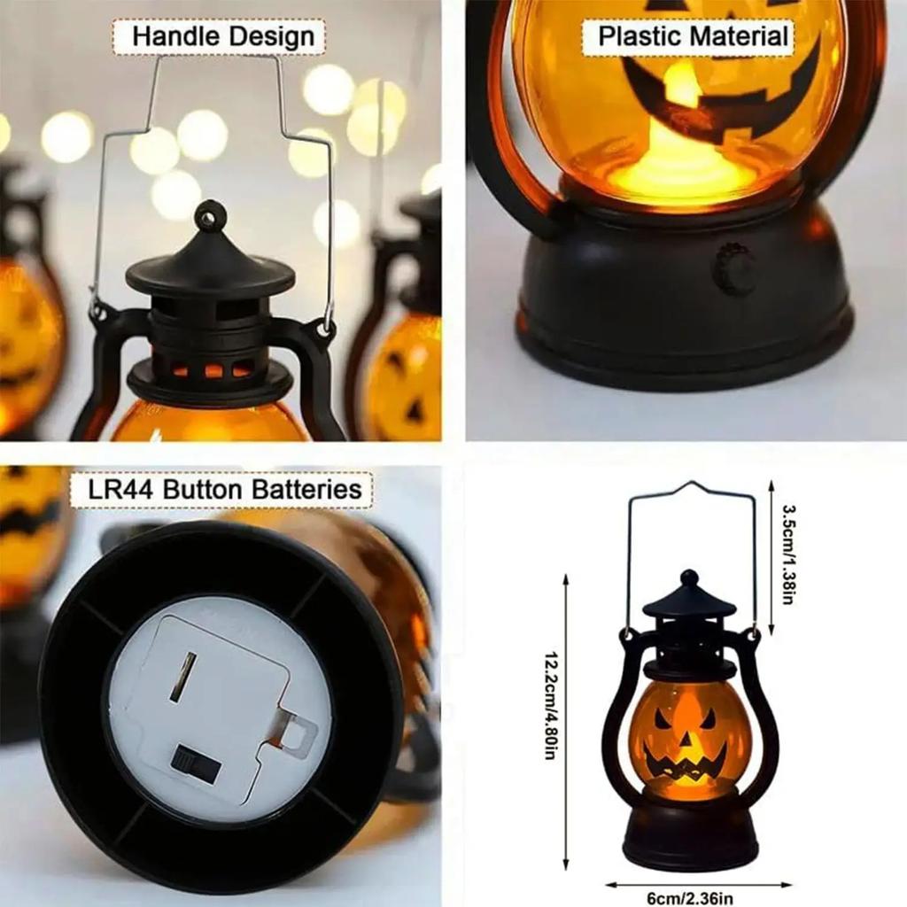 Halloween Pumpkin Lantern Skull Head Decor Pony Light Bar Party Prop for Spooky Atmosphere Celebration Decoration
