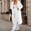 Women's Fashionable Casual Long Cardigan With Long Sleeves In Solid Color