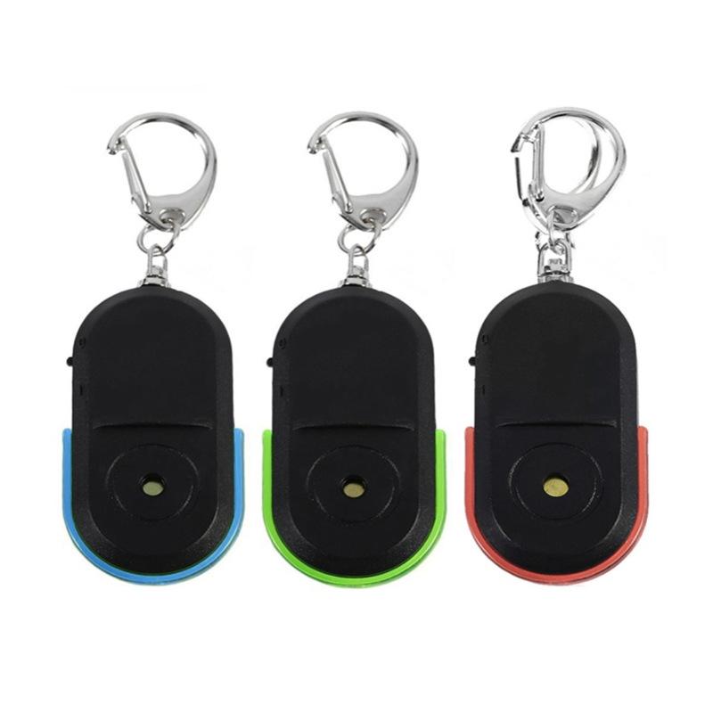 Wireless Anti-Lost Alarm Key Finder Locator Whistle Sound LED Light Keychain Random color