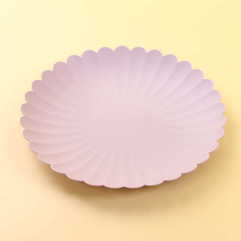 

Dim Sum Cake Plate PP Material Thickened Flexible Durable Table Home Fruit Snack Plate Creative Simple Solid Color Plate S 16.5cm фіолетовий