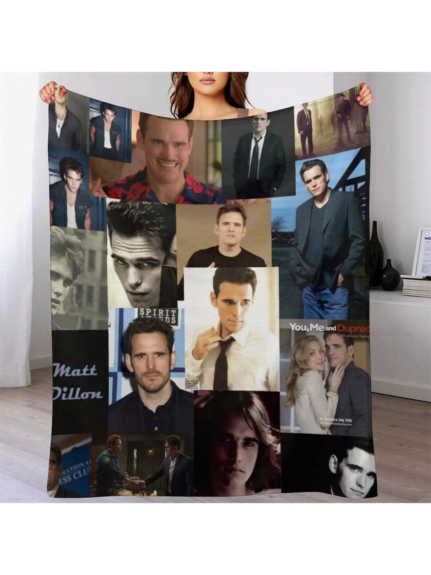 Matt Dillon Abstract Collage Throw Blanket Vintage Warm Winter Blankets 75X95CM
