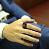 Ikuinen Big Stone Ring for Men Black Gold Color Stainless Steel Chunky Male Alliance Punk Jewelry