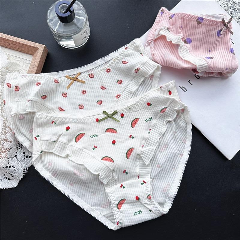 Ladies Spring and Summer Lovely Cotton Ice Screen Lace Panties