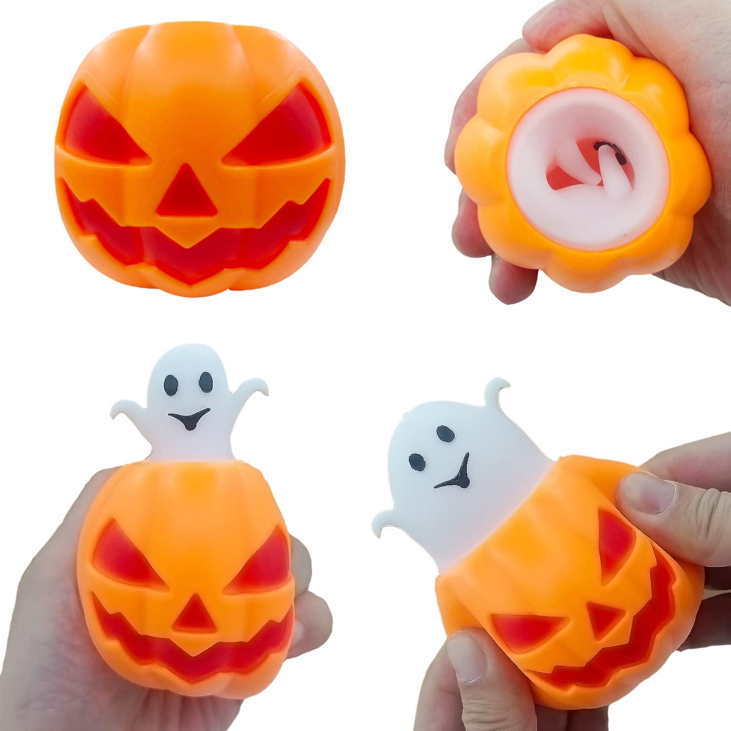

Хэллоуин Забавная тыквенная голова Щипающая музыкальная вентиляционная игрушка-мяч Тыквенное привидение Декомпрессионная игрушка