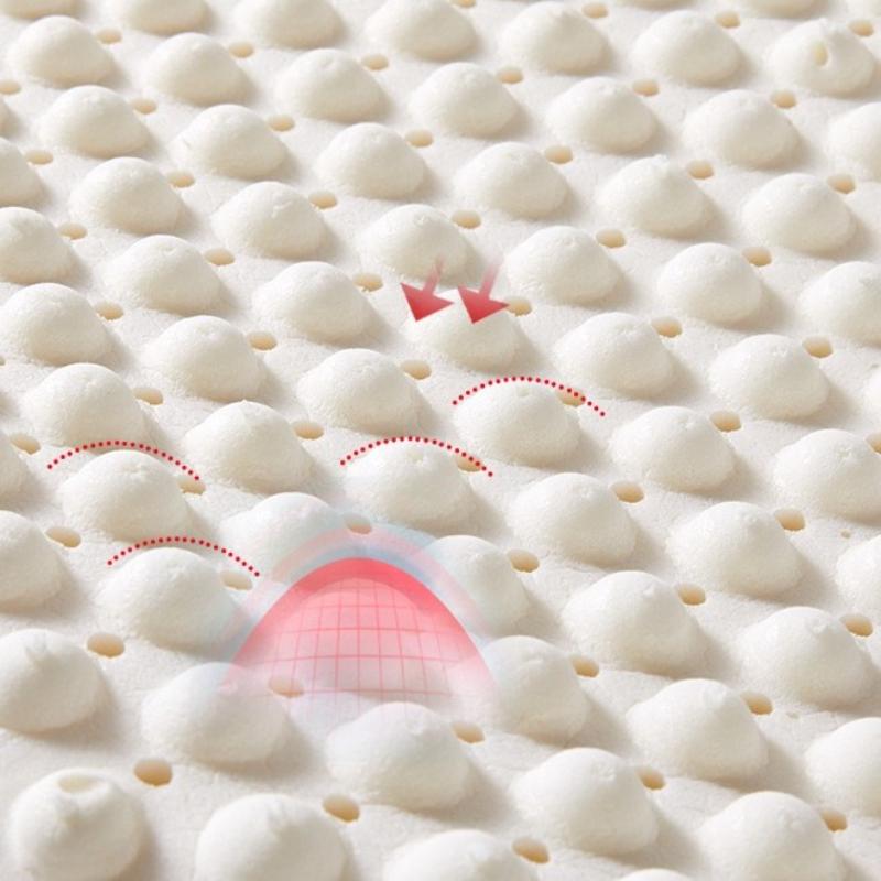 3D Convex Particle Massage Latex Pillow Cervical Spine Protection and Sleep Aid Pillow Core High Rebound Non Deformable Headrest, Dry and Breathable