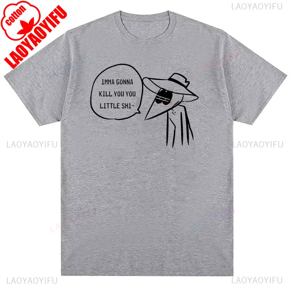 IMMA GONNAKILL YOU YOU LITTLE SHI Spy Vs Spy Mens T Shirt Summer Cotton Crew Neck Humorous Retro 80s Cartoon Graphic Shirt Tee