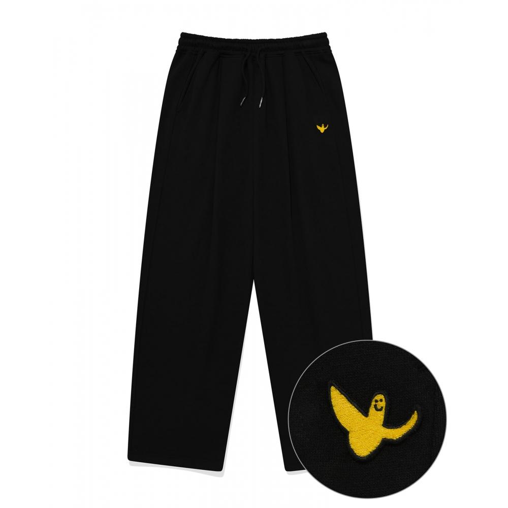 

WHATITISNT Angel Wappen Sweat Wide Pants Black