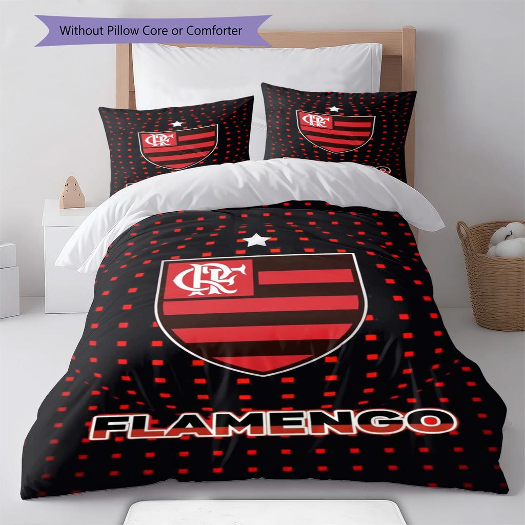 Flamengo Pattern Bedding Set Quilt Cover Pillowcase Home Decor Gift (1 * Duvet Cover + 2 * Pillowcase, Without Core)