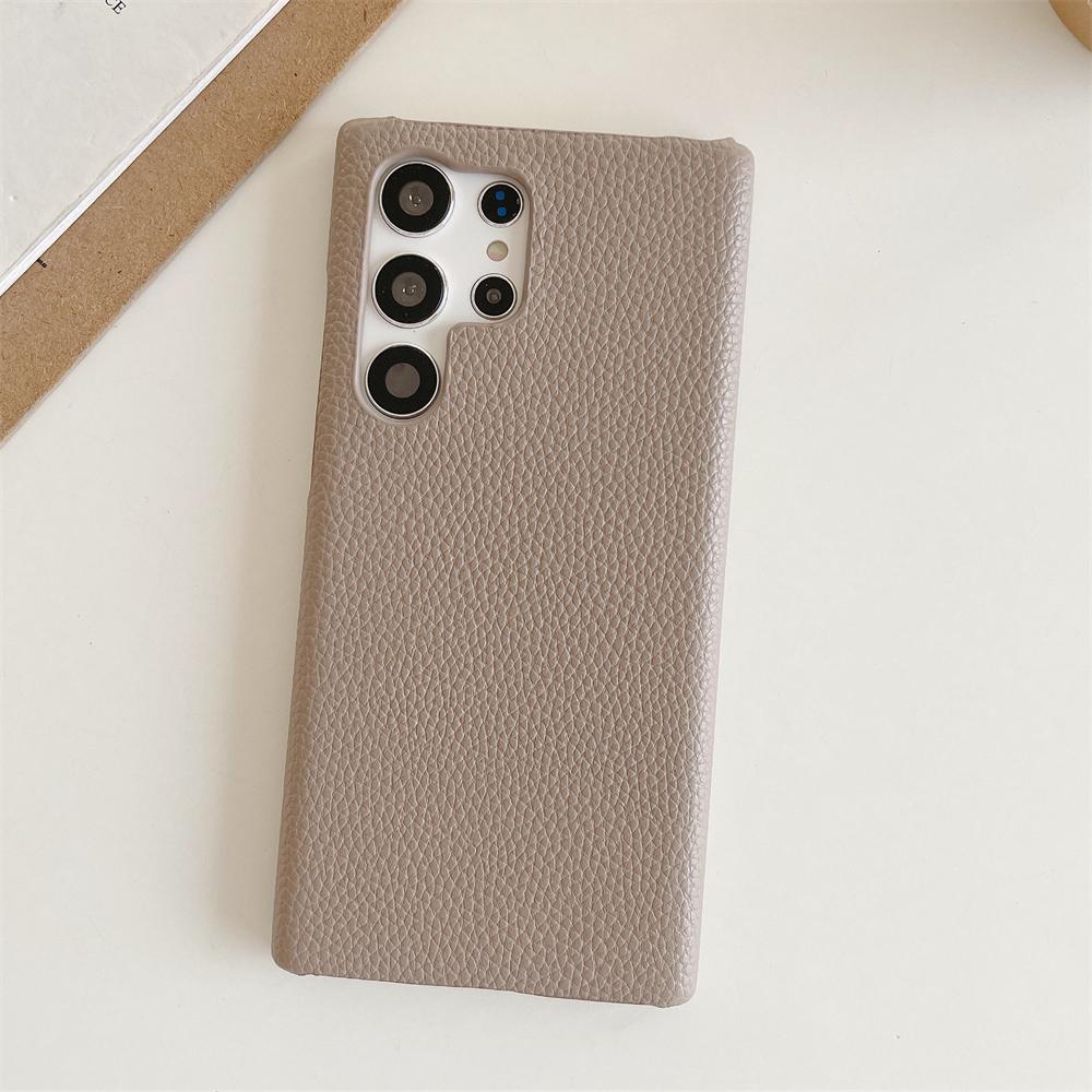 

Luxury Leather Grain Case for Samsung S26 S25 S24 S23 Ultra S22 Plus S21 S20 A52 A72 A32 A51 A71 5G Solid Color Shockproof Cover For S24
