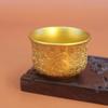 1Pcs Brass Fu Bowl Desktop Lucky Decor Hand Carved Brass Drinking Cup Treasure Bowl Metal Artifact Gifts