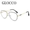 Blue Light Men's Glasses Corrective Myopia Blocking Timeless Spectacle Metal Classic Alloy Nearsighted Aviator Spectacle Eyewear Eyeglass Frame