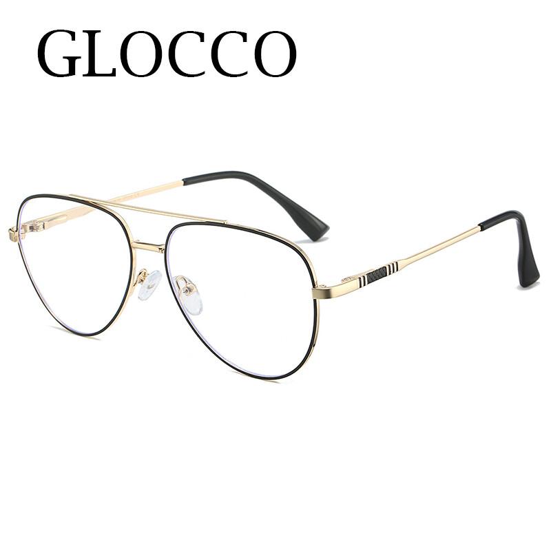 Blue Light Men's Glasses Corrective Myopia Blocking Timeless Spectacle Metal Classic Alloy Nearsighted Aviator Spectacle Eyewear Eyeglass Frame