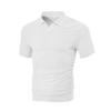 Men's Summer Casual Breathable Towel Jacquard Fabric Lapel Men's Striped Short Sleeved Shirt