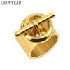 Personality Fashion Women/Men Rings Stainless Steel Rings 5 Color Gold /Rose Gold/Black/Rainbow Shield Trendy Jewelry