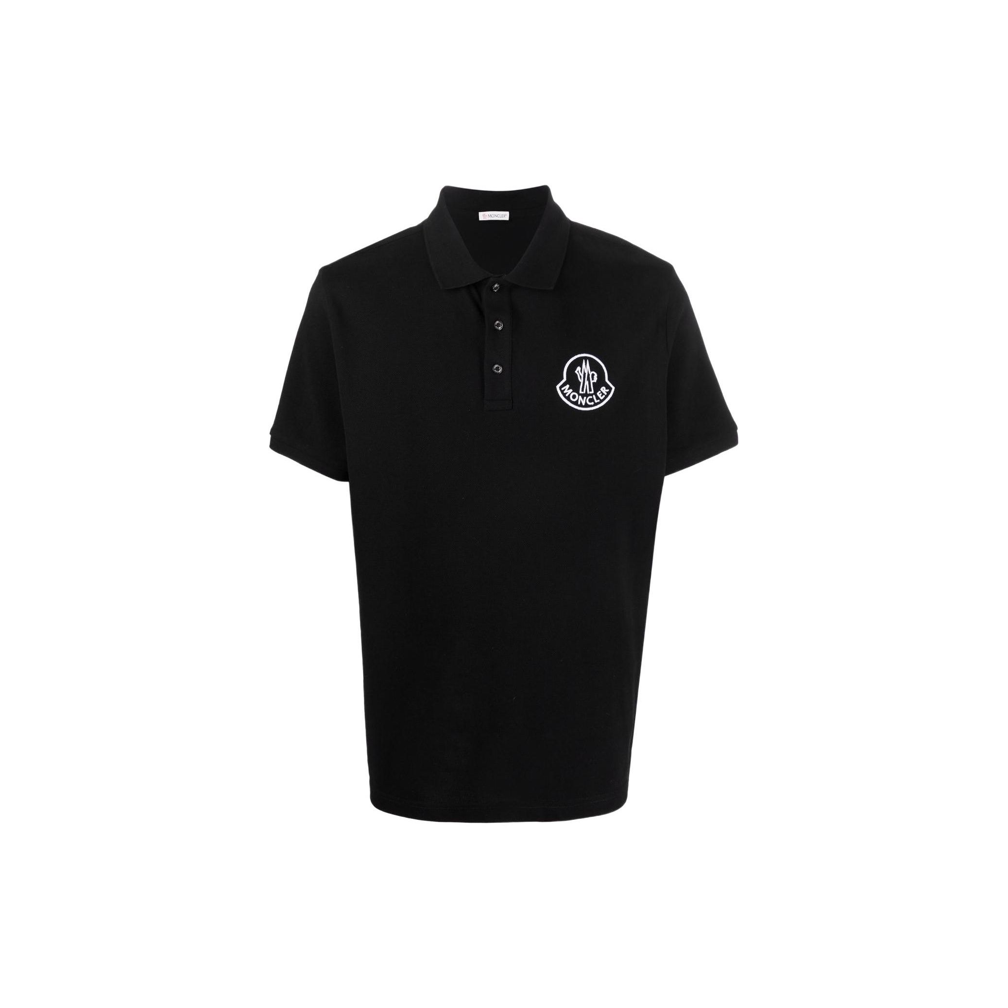 Moncler Lz22 Katoenen Parelknop Korte Mouw Polo Shirt Heren tops Zwart H10918A0000484556999 S