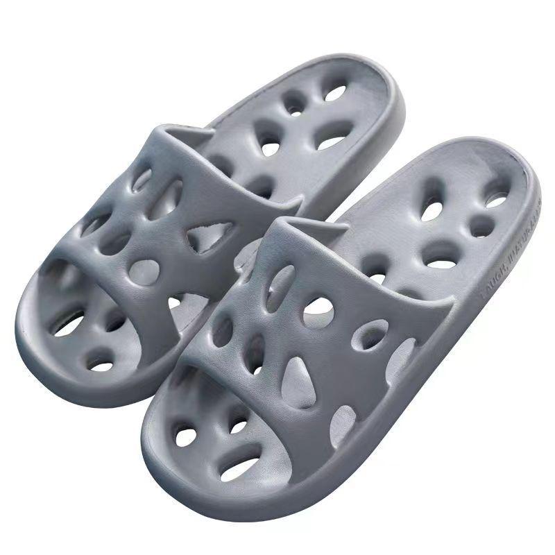 Pantoufles de bain d'été antidérapantes pour hommes et femmes - Douces, silencieuses, chaussures de douche d'intérieur avec design ajouré