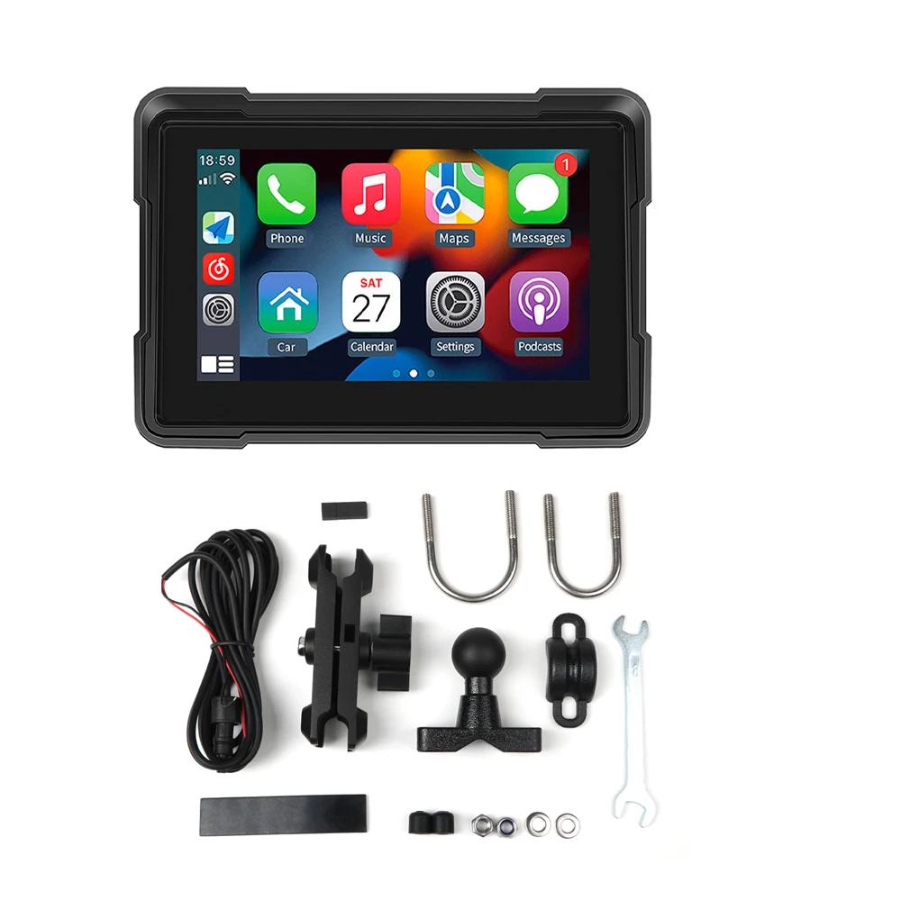 5" Screen Motorcycle Navigation GPS Wireless Apple Carplay Android Auto Motorcycle BT IP67 Waterproof Touch Screen Display