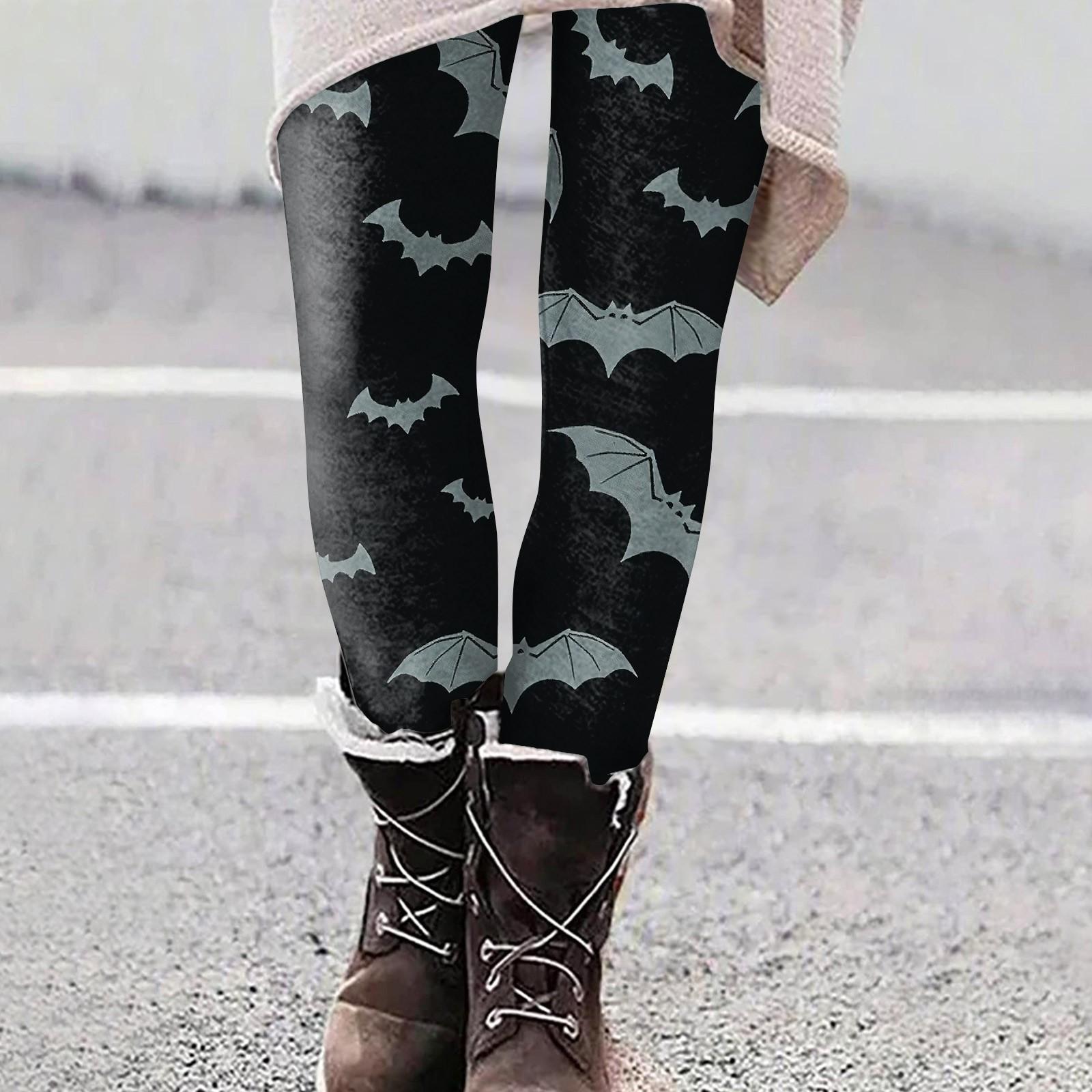 

Женские модные эластичные леггинсы с принтом на Хэллоуин, повседневные домашние брюки L серый