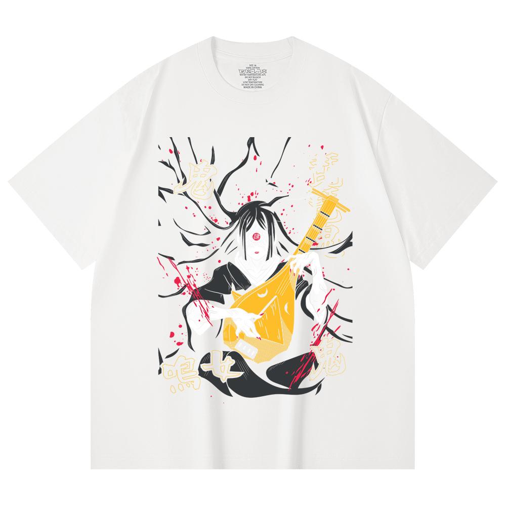 230 Gsm 100% Cotton Demon Slayer V54 Nakime Print Unisex Heavy Cotton T Shirt