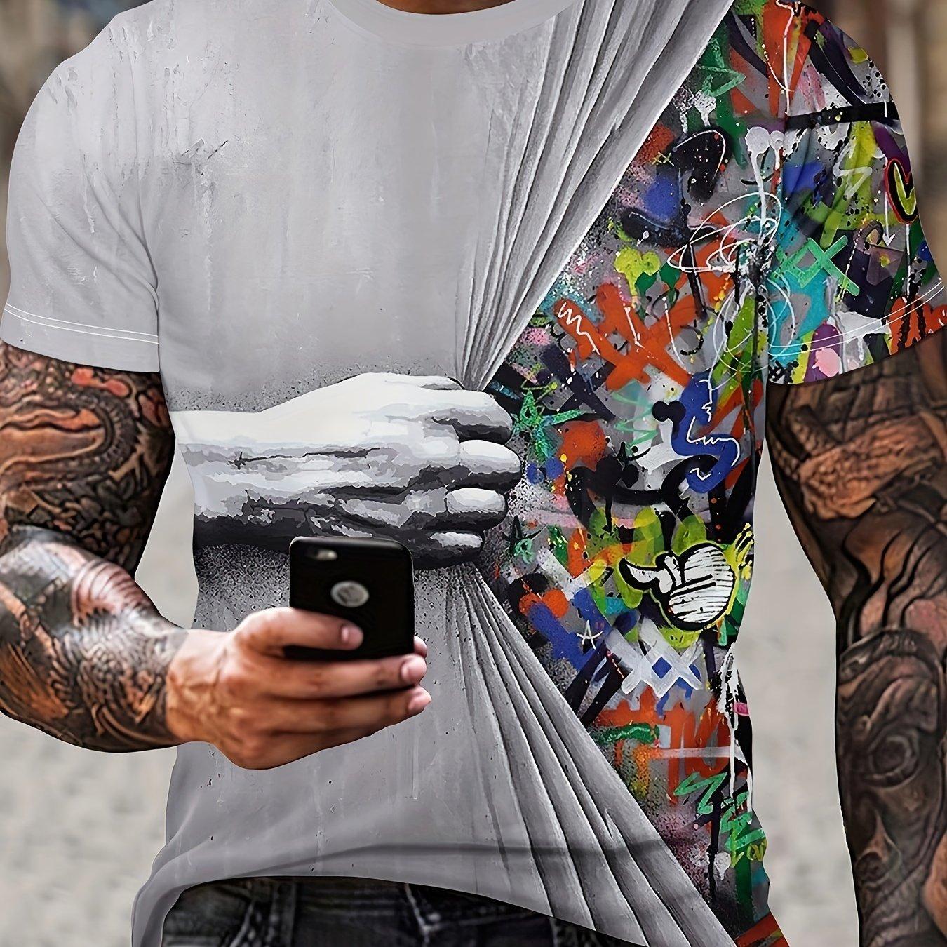 

Мужская футболка с 3D-графическим принтом — удобная облегающая повседневная футболка на лето 5XL