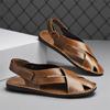 TUINANLE Herren Sommer Slip-On Sandalen: Rutschfest, Weich, Stilvoll, Lässig, Große Größen, Ledersandalen