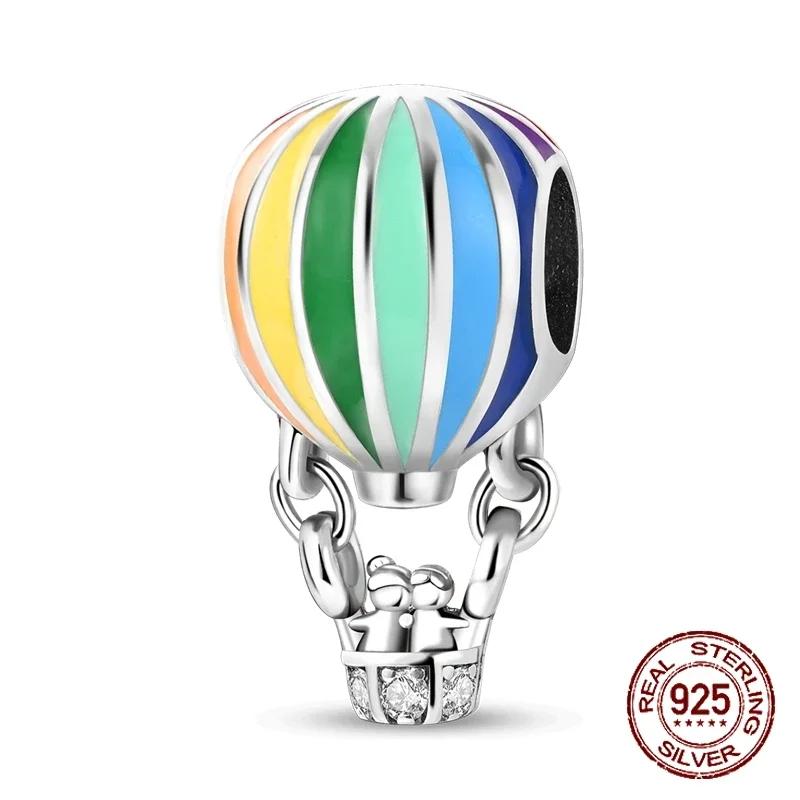 Newest Charm Bead Air Balloon Colorful Copper Love Family Dangle Fit Necklace Bracelet Diy Jewelry