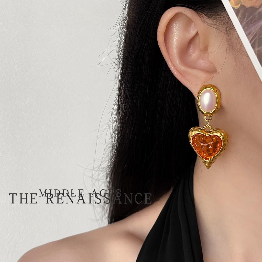 Boucles d'oreilles vintage style rétro avec design exagéré de palais occidental