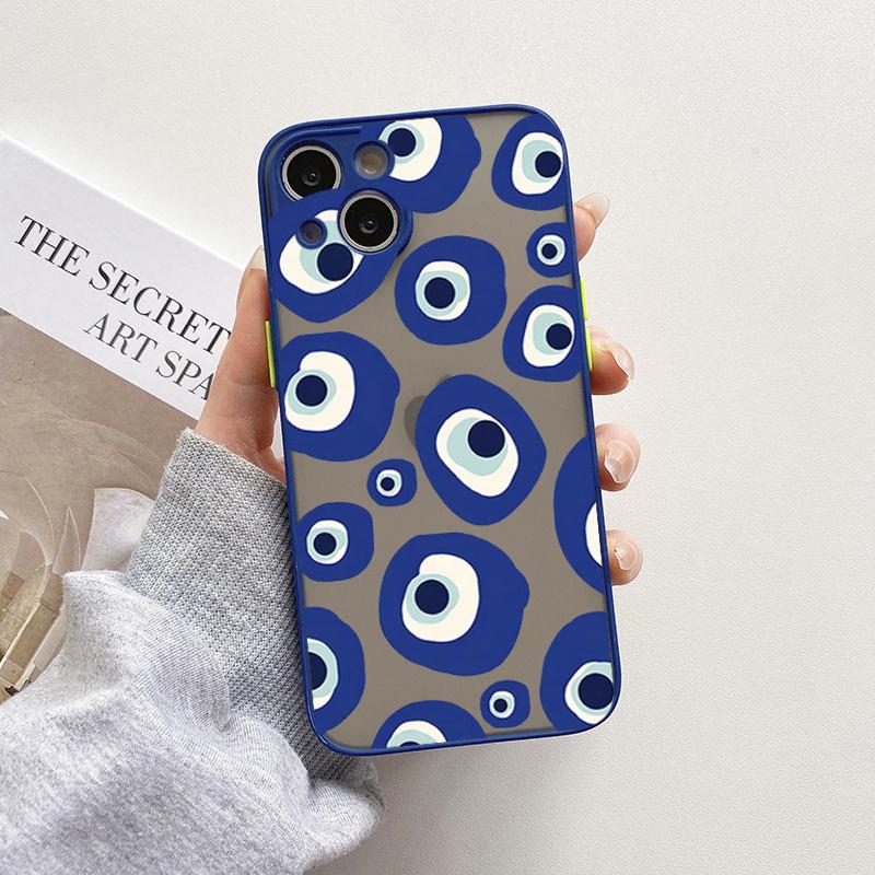 Turkish Lucky Blue Evil Eye Abstract Phone Case for IPhone 12 11 14 Pro Max X XR XS XR Classic Clear Cases for iPhone 13 Fundas