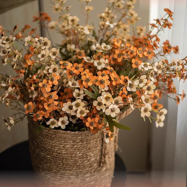 Retro Pastoral Artificial Plum Blossom Floral Ornaments - Small Decorative Flowers for Photography, Living Room, or Dining Table Arrangement