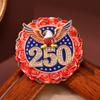 Elegant American 250Th Year Badge Independence Celebration Brooch Polished Zinc Alloy Chest Pin For Formal Wear