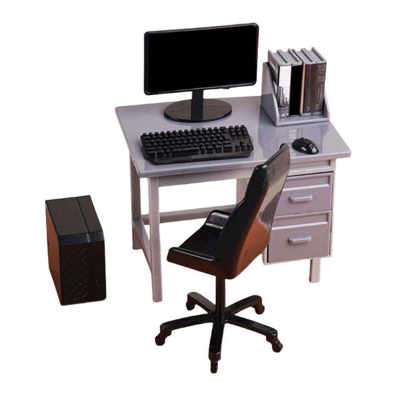 

Compact Gray Office Scene Model With Precise Proportions Ideal For Photography And DIY Projects серый