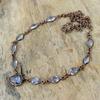 Faceted Tanzanite Quartz Necklace Electroformed Copper Necklace  Gemstone Jewelry Adjustable Chain Necklace Handmade Electroformed Jewelry