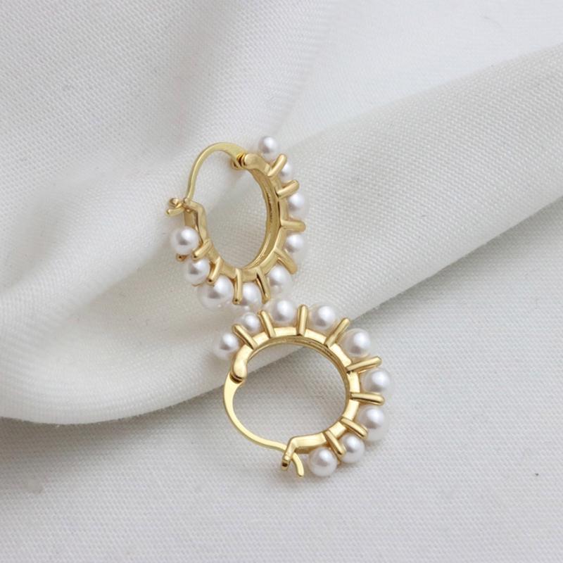 Chinese Restaurant Fourth Season Zhao Liying Same Style Earrings for Shell Bead Ear Buckle Earrings Clear Summer Earring