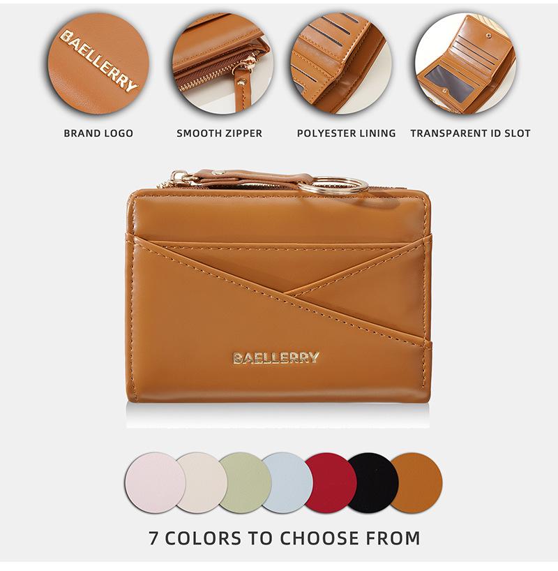 Women's Multi-Card Slot Holder: Anti-Magnetic Zipper Coin Purse, Portable Keychain Card Holder, and ID Storage Bag.