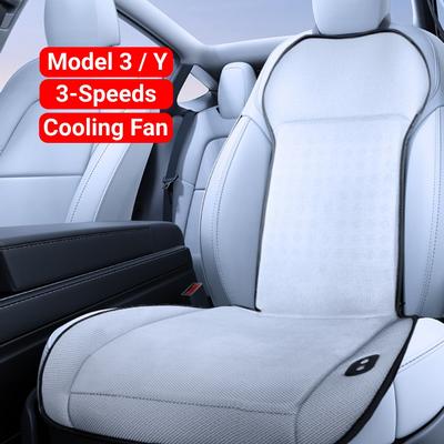 For Tesla Model 3 Y Cooling Car Ventilation Seat Cushion with Massage 3 Speeds Fan 12V Sweat Uptake Summer Car Seat Cover Mat