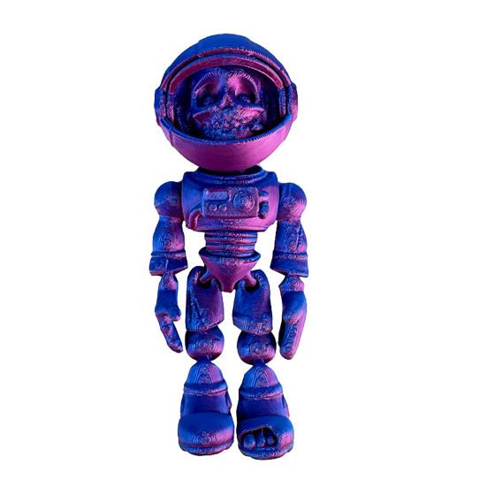 3D Printed Astronaut Skeleton Ornament Halloween Space Zombie Figurine Fidget Toy with Movable Joints Articulated Skeleton Model Decoration