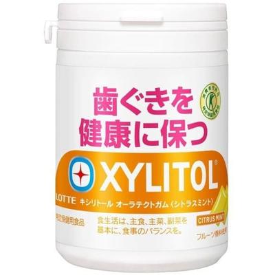 Lotte Xylitol Oralactect Gum Citrus Mint Slim Bottle 125gFood for Specified Health Use, a Tokuho Gu Food for Specified Health Use, a Tokuho Gum That K
