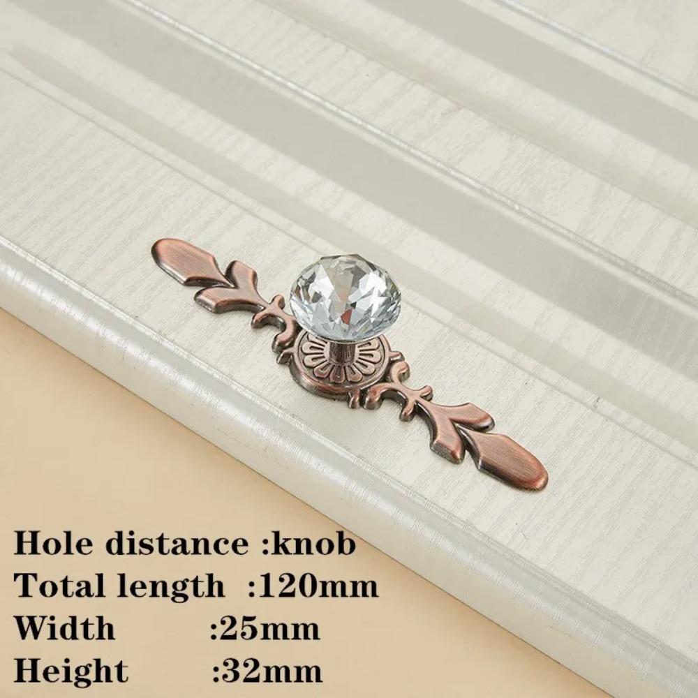 Single Hole Crystal Handles Zinc Alloy Drawer Knobs Luxury Cabinet Knobs  Home