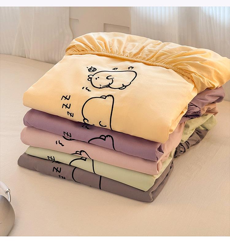 Class A 100% Cotton Fitted Sheet: Soft, Skin-Friendly, Breathable, Sweat-Wicking Mattress Protector for Dormitory Single Simmons.