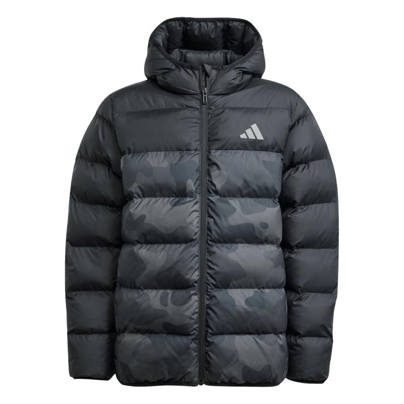 adidas Big Kids' Camo Print Water-Repellent Hooded Padded Jacket