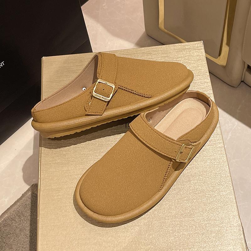 Platform Baotou Half Slippers Women's Outside Wear 2025 Spring New Baotou Slippers