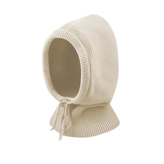 Knitting Hat Scarf Set Solid Color Adjustable Drawstring Scarf Hat Women Winter Warm Windproof Elastic Thermal Hat