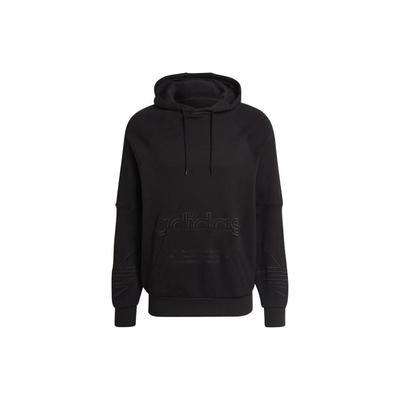 adidas Originals Trefoil Solid Logo Print Hooded Pullover Sweatshirt Men Sweatshirt Black H13453